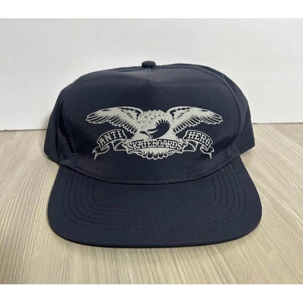 Anti Hero Skateboards Hat Cap Snap Back Mens One Size Navy Blue Eagle Nylon